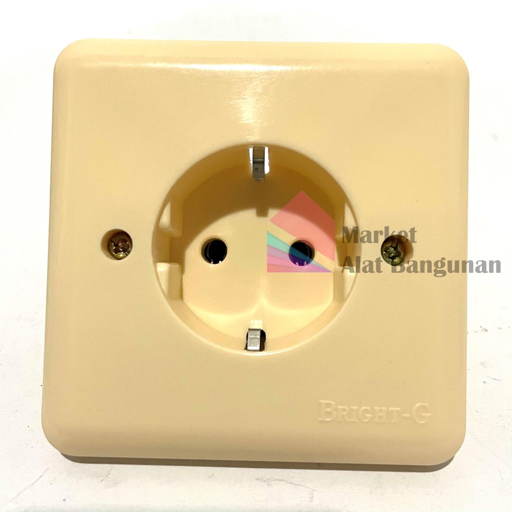 Jual Stop Kontak Tanam Murah Warna Cream SNI / Colokan 1 Lubang IB ...