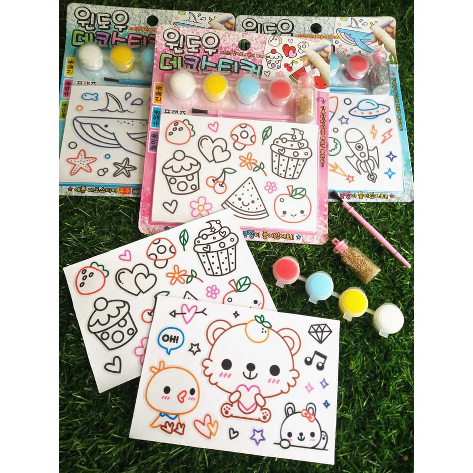 Jual SET STICKER MEWARNAI + Cat & Gliter - Mainan Anak Edukatif Kreatif ...