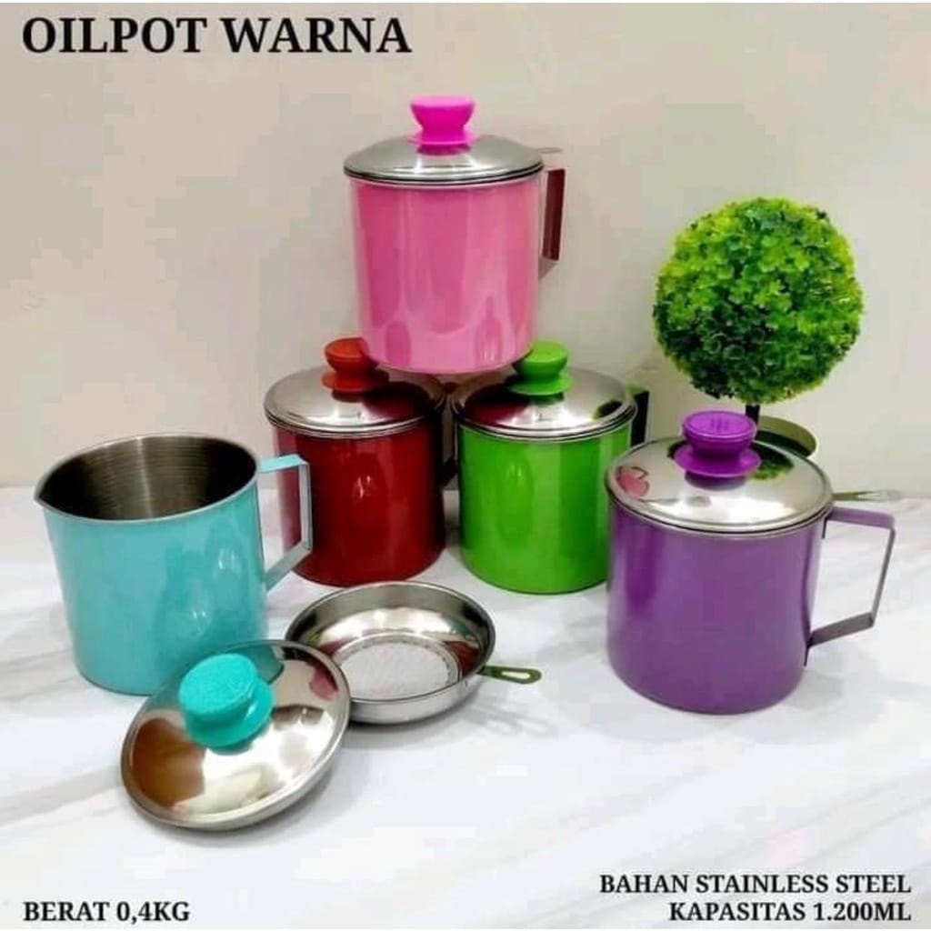 Jual Saringan Minyak Goreng Oil Pot Stainless Steel Cm Liter Warna Wadah Tempat Dan