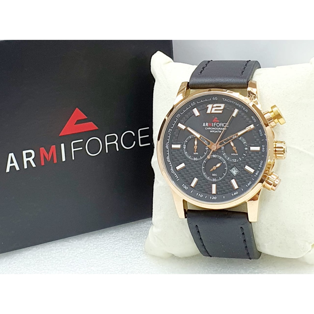 Jual Jam Tangan Pria Armiforce 8002 Chronograph Kulit Original Shopee Indonesia