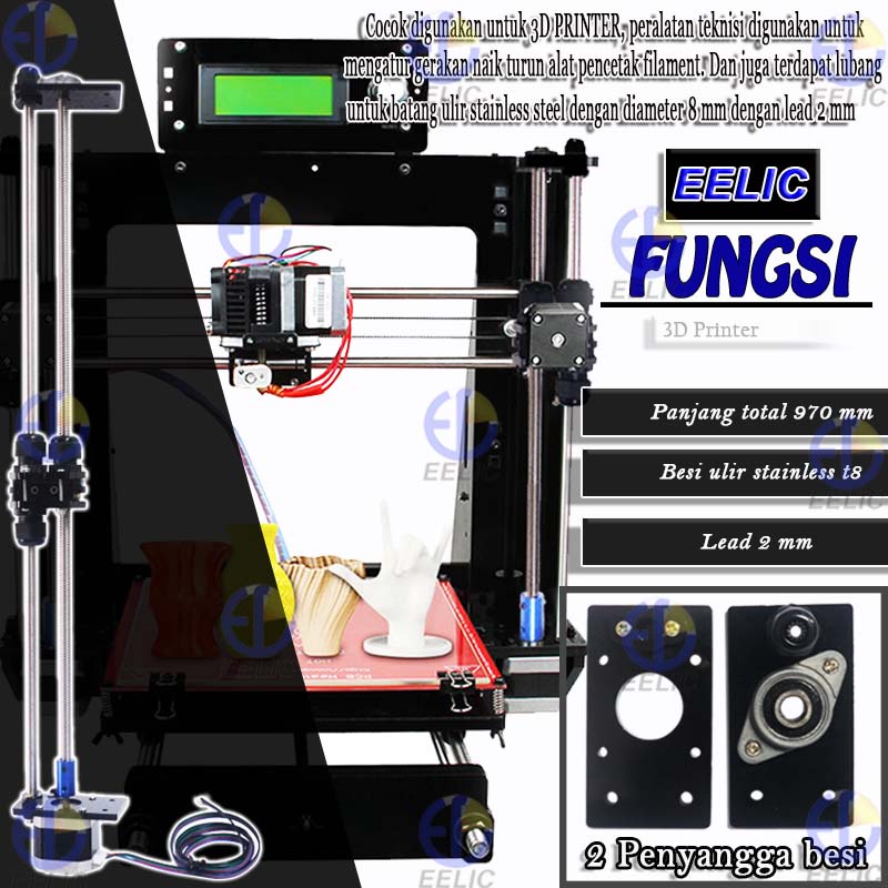 Jual EELIC SLR-25T8L2J800A Rakitan slider rel panjang 970 mm linear ...