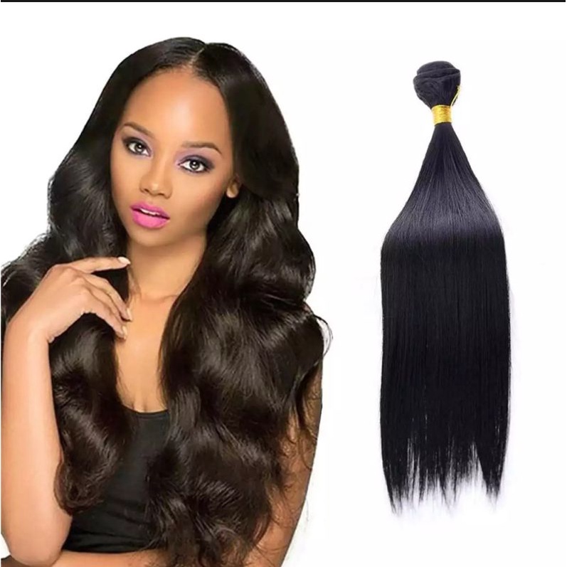 Jual Hair extension Hair clip hitam lurus 56 cm buat Sambung belakang