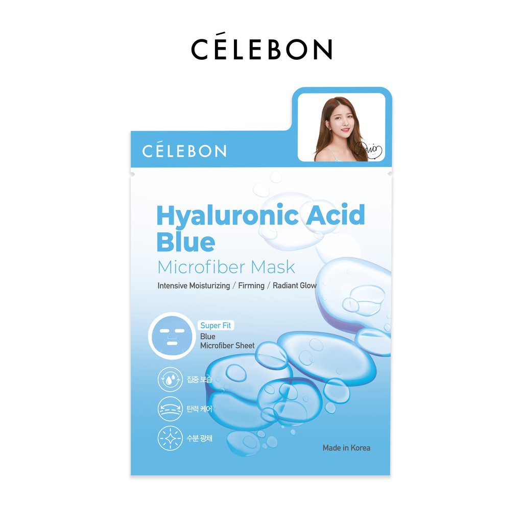 Jual Hyaluronic Acid Blue Microfiber Mask | Celebon Sheetmask | Shopee ...