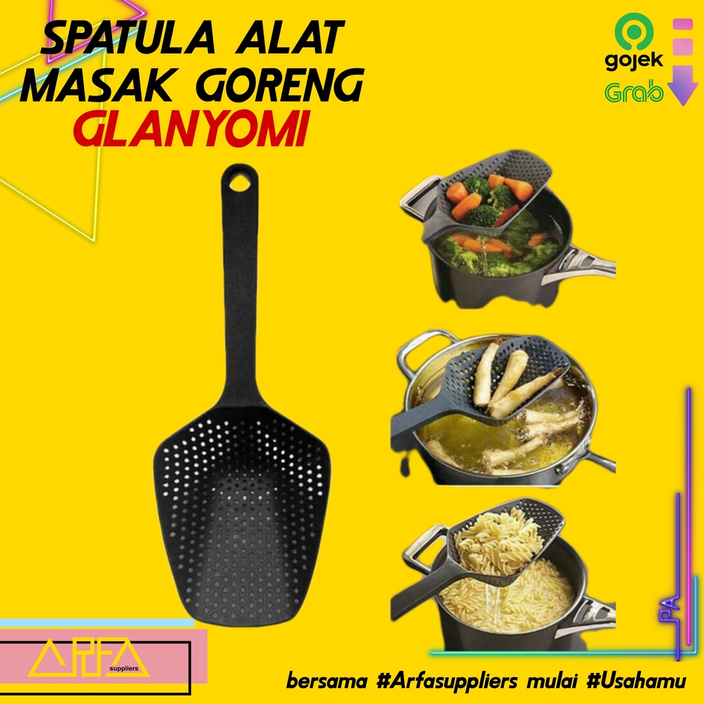 Jual Spatula Alat Masak Goreng Dapur Fry Food Mesh Strainer GLANYOMI ...