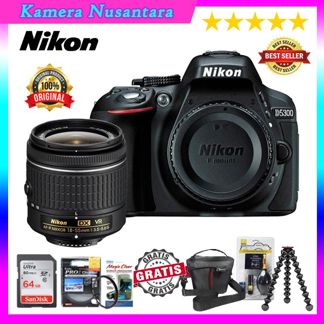 Jual NIKON D5300 KIT 18-55MM WIFI ORIGINAL / D5300 - PAKET LENGKAP ...