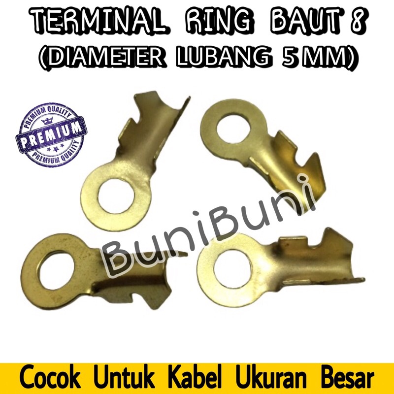 Jual Terminal Skun Massa Ring Baut 8 Tebal M5 Diameter 5 Mm Untuk