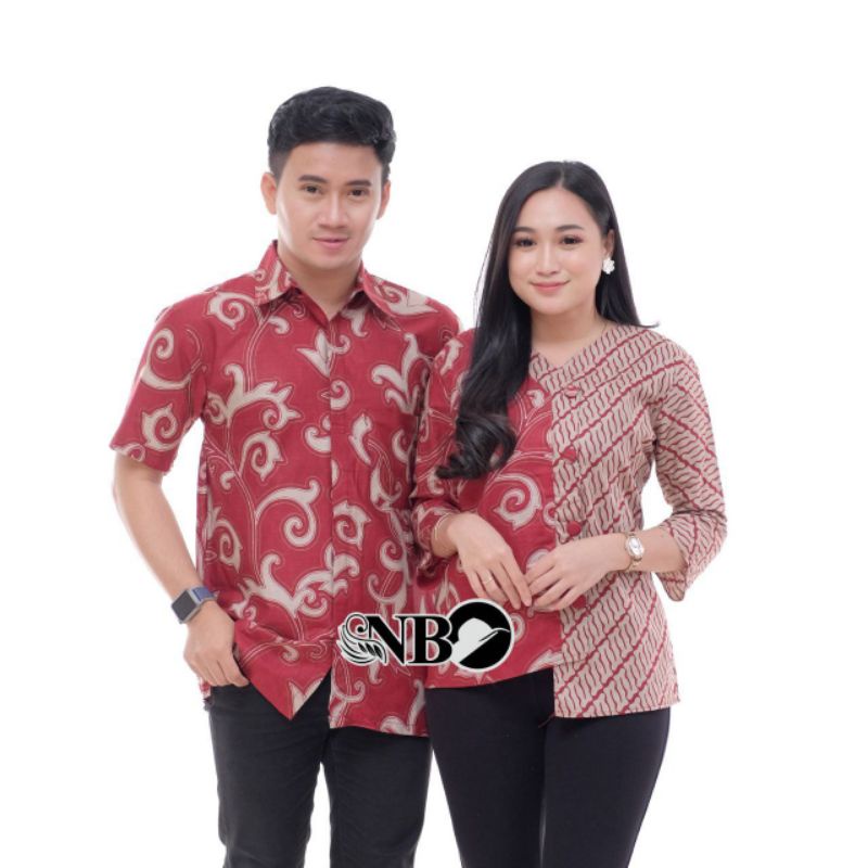 Jual Baju Batik Couple Modern Atasan Baju Batik Pria Wanita Kantor 332 ...