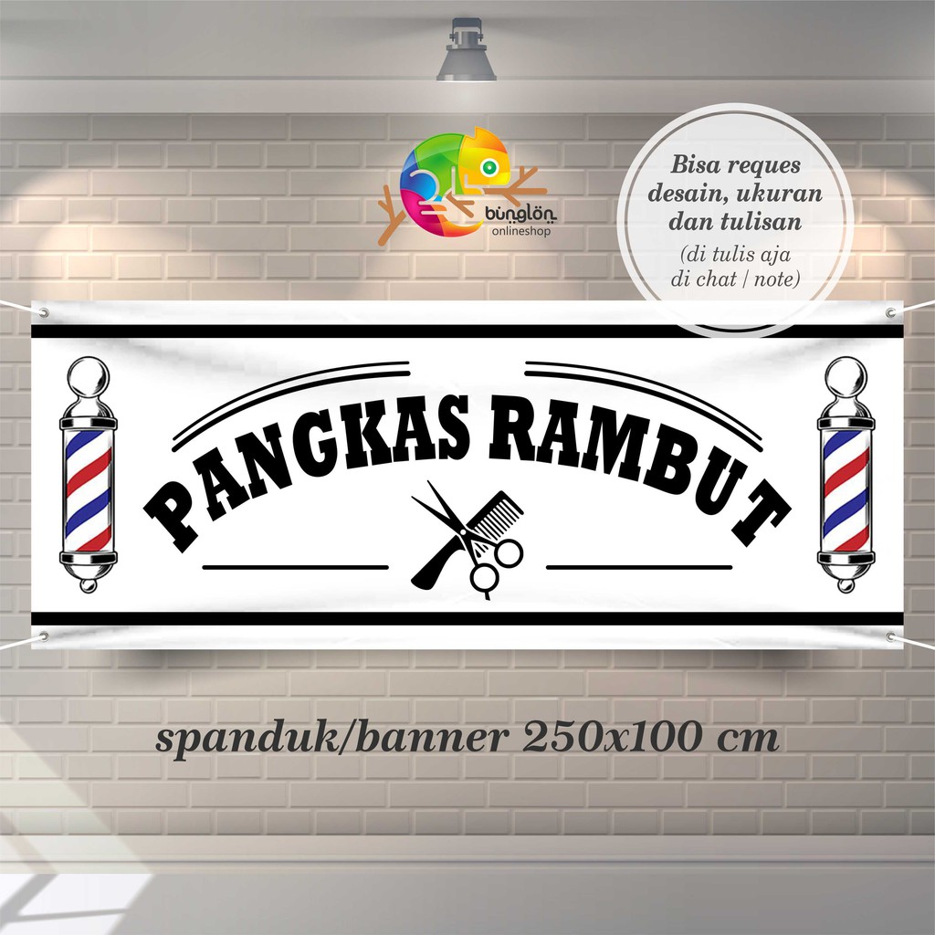 Jual Spanduk, Banner Pangkas Rambut Putih | Shopee Indonesia