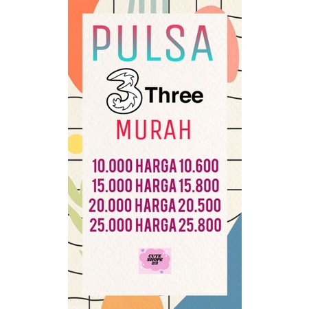 Jual Pulsa Kartu 3 Terlengkap & Harga Terbaru Juni 2026 | Shopee Indonesia