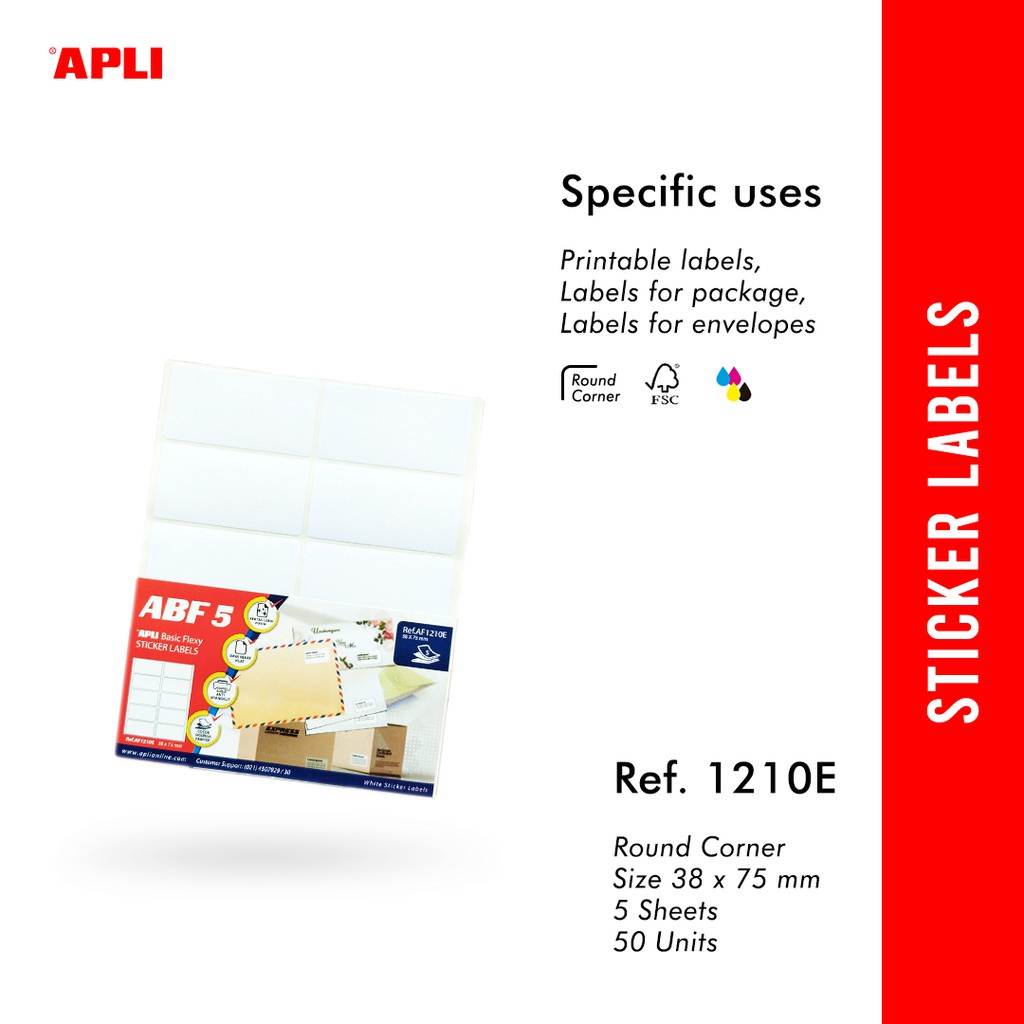 Jual [BMS Palembang] APLI Basic Flexy Sticker Labels 5 Sheets | Shopee ...