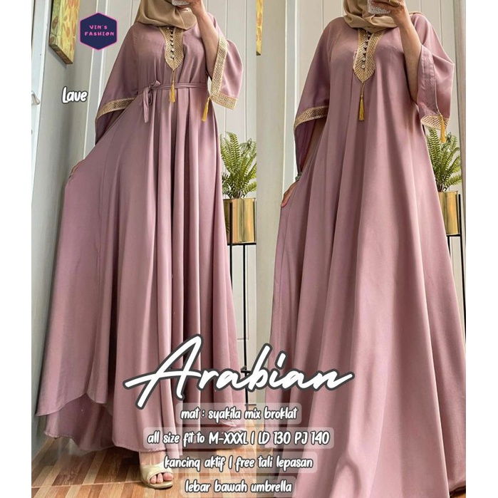 Jual Simifashion Premium Abaya Arabian Renda Bahan Shakilla Ukuran