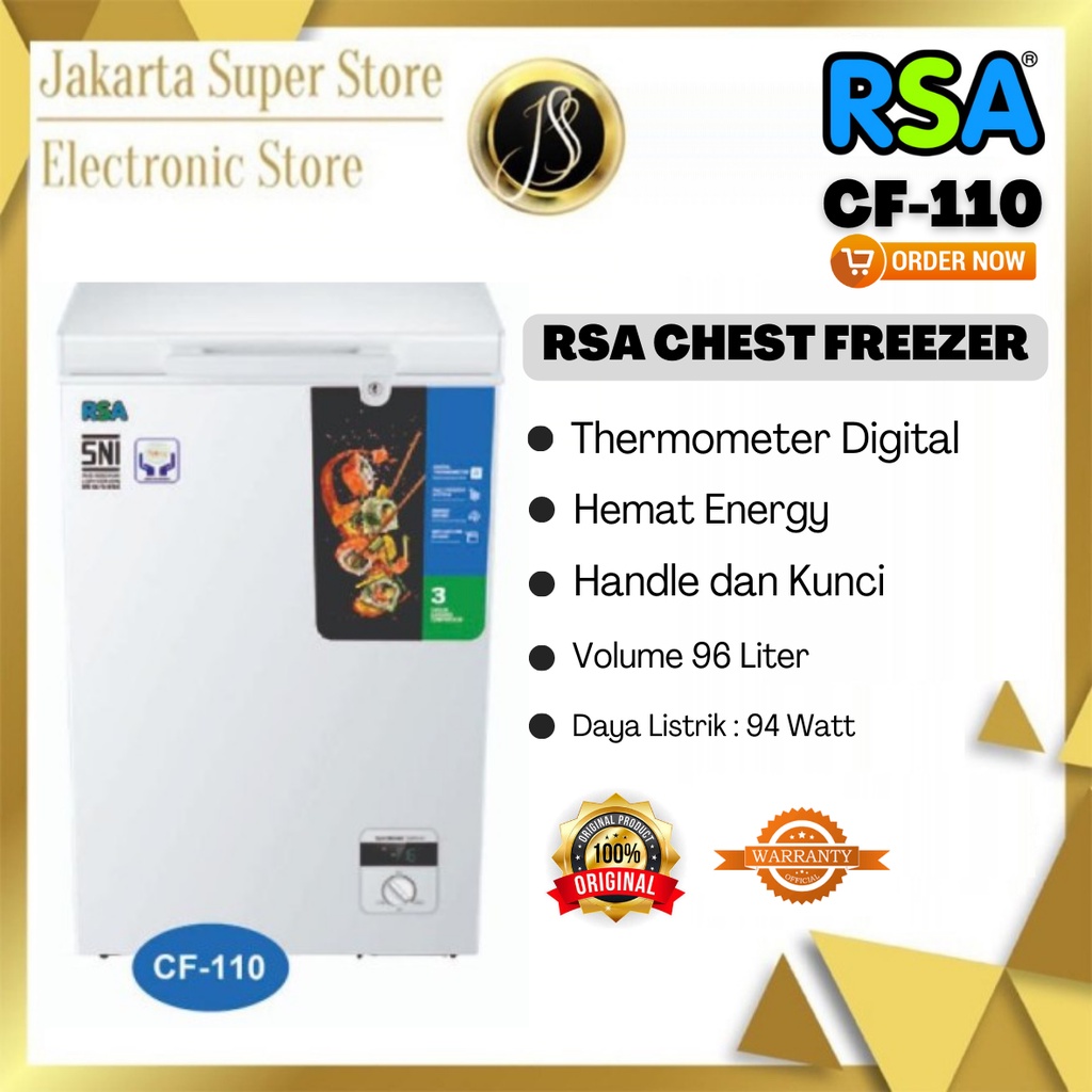 Jual RSA CF-100 CHEST FREEZER 100 LT LITER / FREEZER BOX RSA CF100 / CF100  di Seller Barat Daya Elektronik - Pasir Jaya, Kota Tangerang