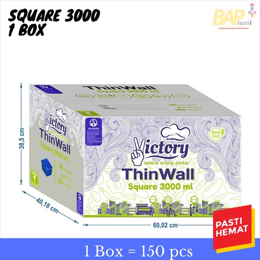 Jual Thinwall Victory Square 3000 ( 1 DUS ) | Shopee Indonesia