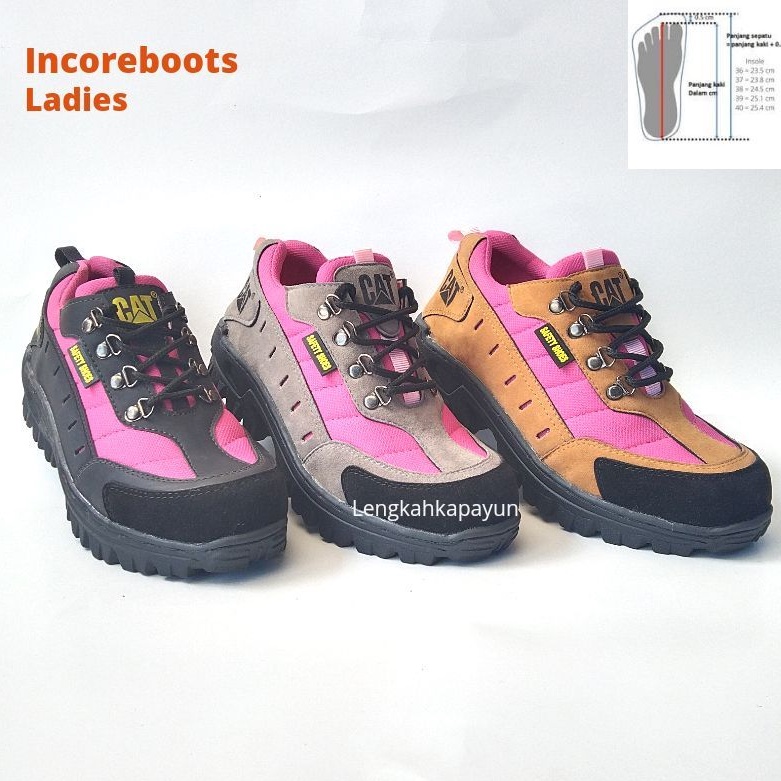 Jual Sepatu Safety Wanita Boots Septi Ujung Besi Kerja Tali Pendek