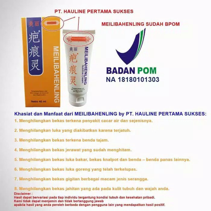 Jual Meilibahenling Obat Cream Hilangkan Bekas Luka Cacar Jerawat Bpom Original Shopee Indonesia