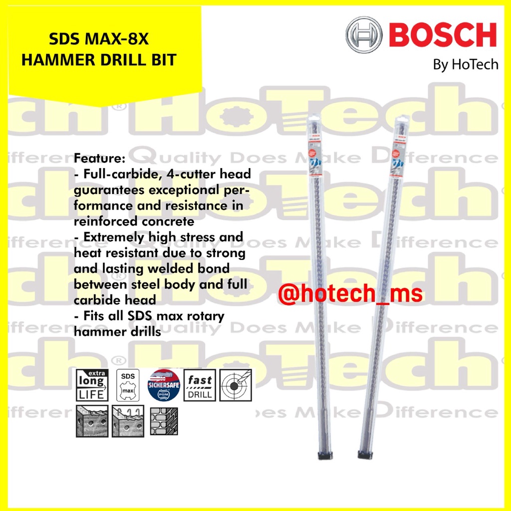 Jual mata bor beton sds max 8x 14 mm bosch size 14 x 800 x 940 mm