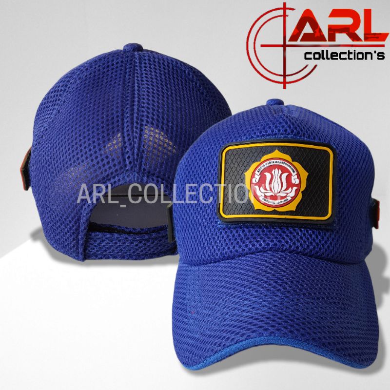 Jual topi karang taruna duble mess biru plus 3 patch rubber - topi ...