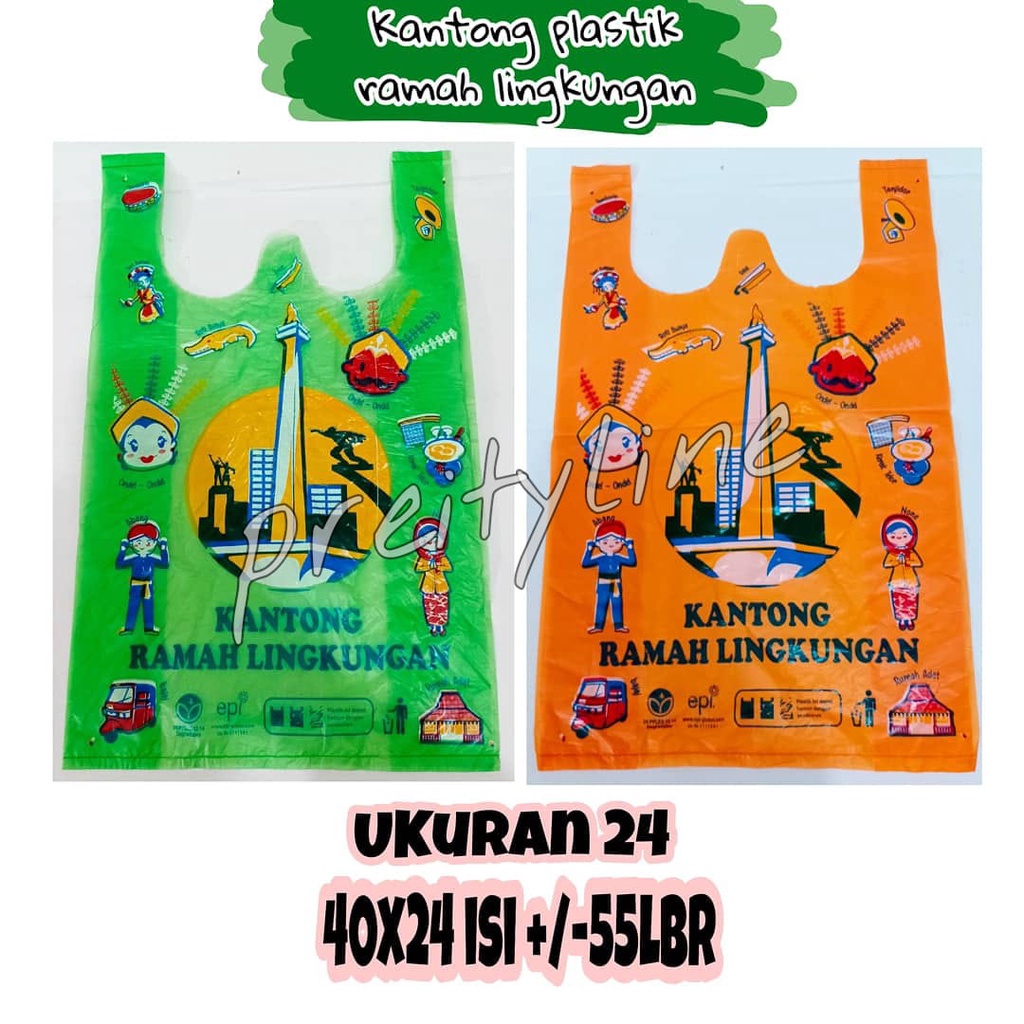 Jual Kantong Plastik RAMAH LINGKUNGAN (Gambar Ondel2) | Shopee Indonesia