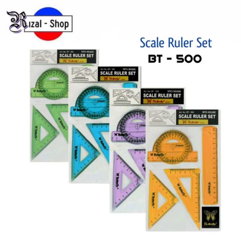 Jual Butterfly Penggaris Scale Ruler Set BT 500 | Shopee Indonesia