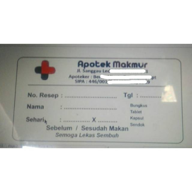Jual Etiket Obat Apotek Label obat Stiker Sticker Obat Rumah Sakit