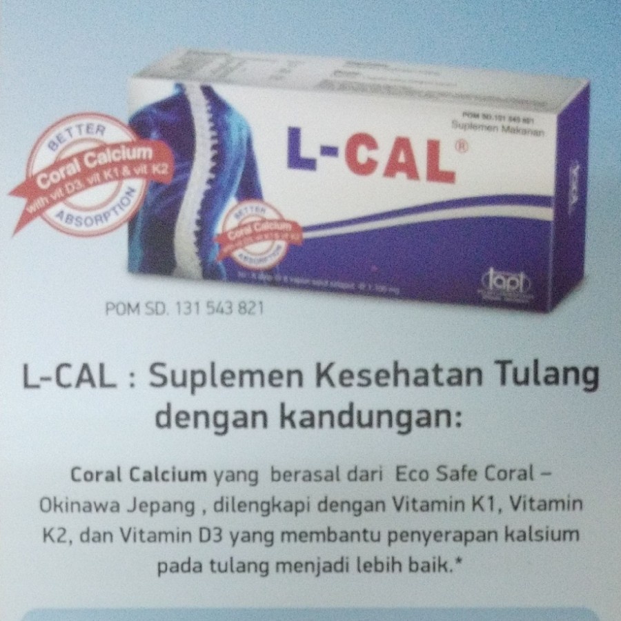 Jual L-Cal Tablet - L Cal - Calcium + K2 Kesehatan Tulang | Shopee ...