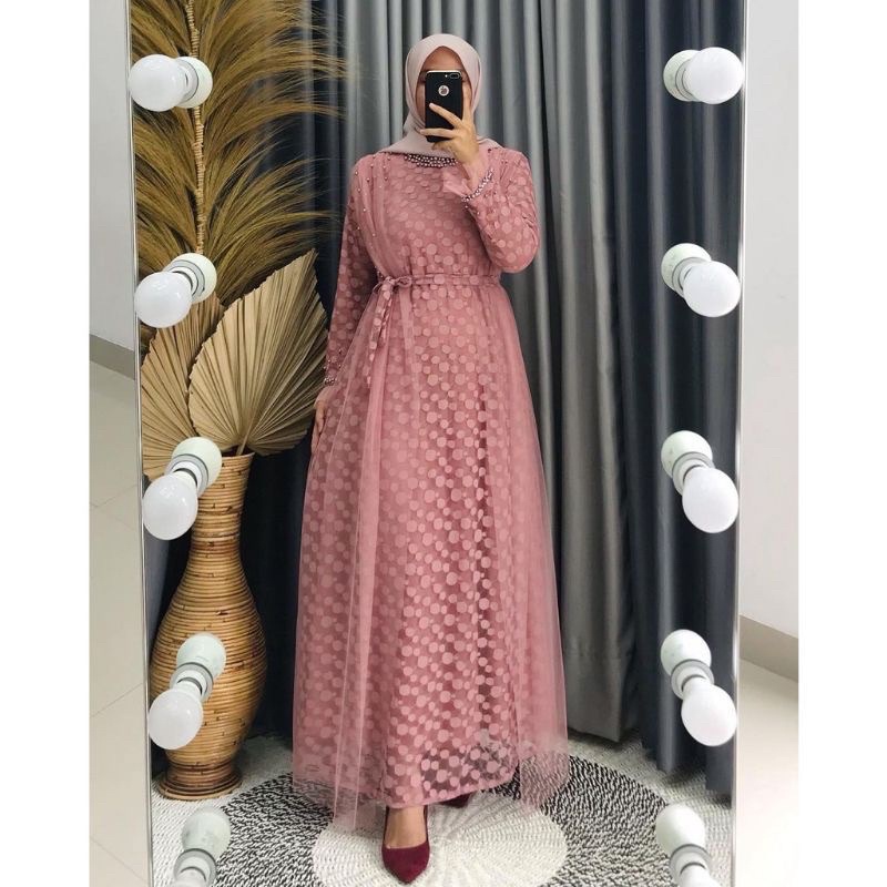 Jual Model Gamis Tile Polkadot Terlengkap & Harga Terbaru Juli 2026 ...