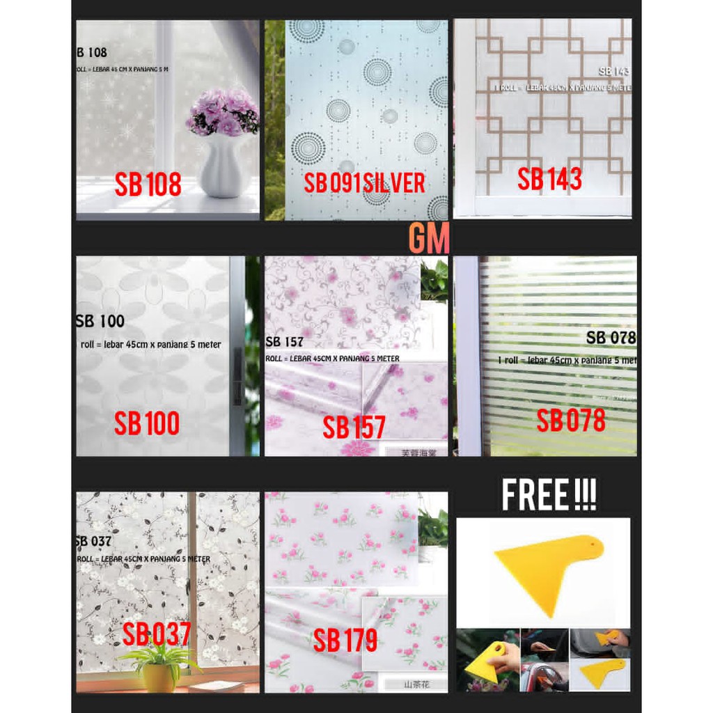 Jual V6 - STICKER WINDOW WALLSTICKER JENDELA KACA STICKER KACA FILM ...