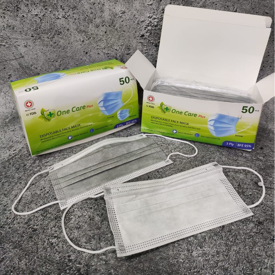 Jual MASKER ONECARE ONE CARE 3PLY EARLOOP BNPB MEDICAL GRADE - WARNA ...