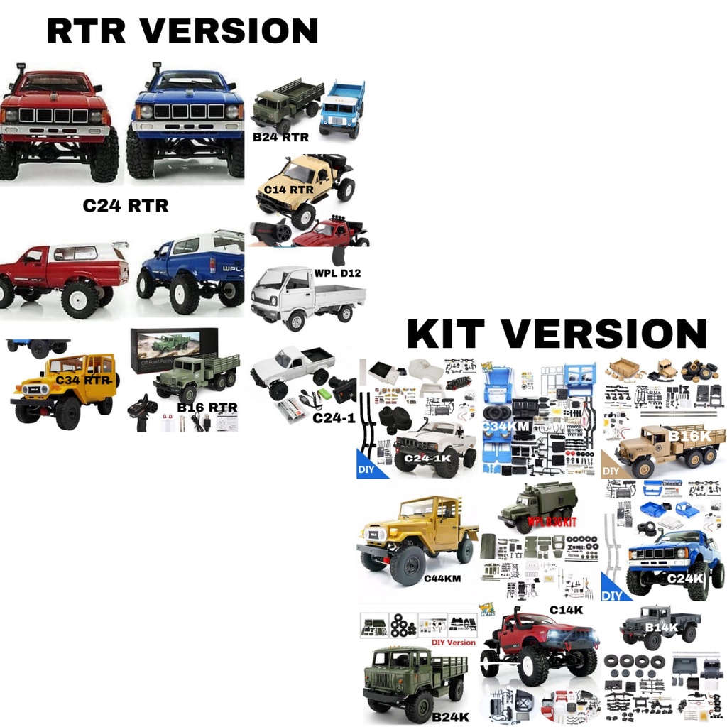 Jual WPL RC Car Truck C24 C14 C24-1 B24 B16 C34 RTR 1/16 RC Adventure ...
