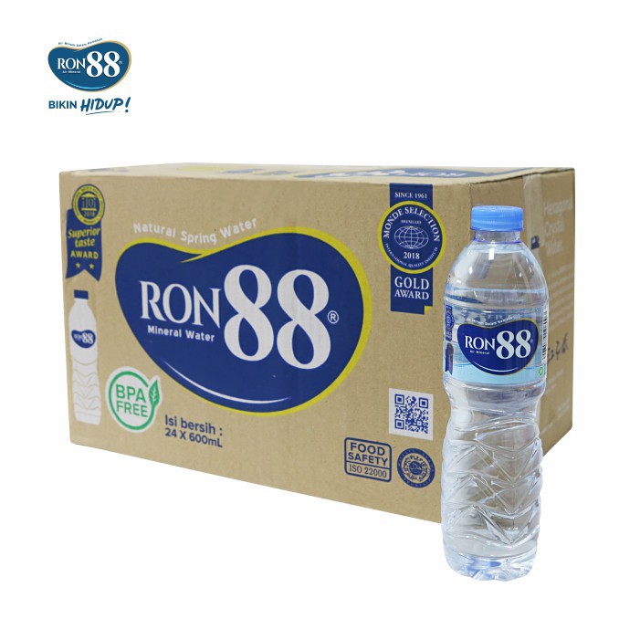 Jual Ron 88 600 Ml 1ktn Air Mineral 24 Botol Shopee Indonesia 6606