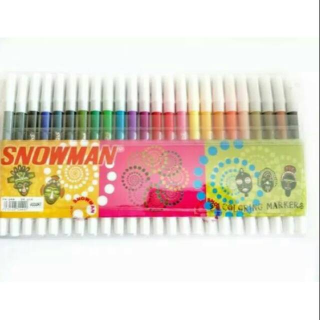 Jual Spidol Snowman PW24A Coloring Marker Snowman 24 warna Shopee