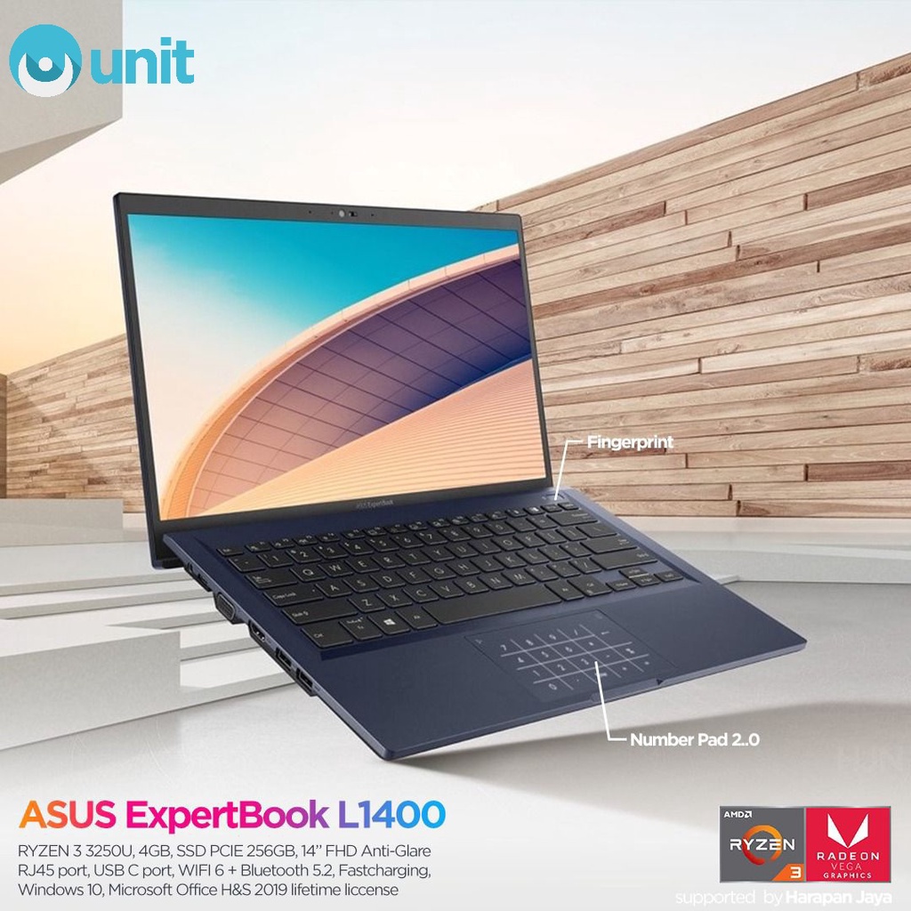 Jual ASUS ExpertBook L1400 AMD RYZEN 3 3250U 4GB 256GB SSD Win10 ...