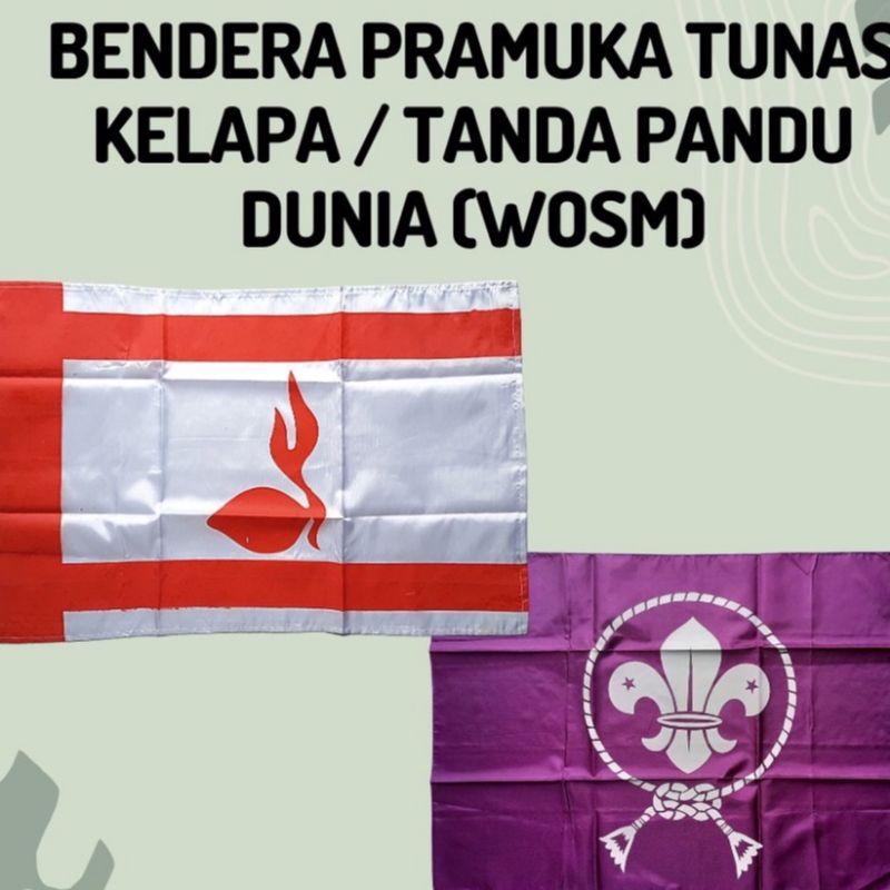 Jual Bendera Panji Pramuka Tunas Kelapa Dan Pandu Dunia Wosm Shopee