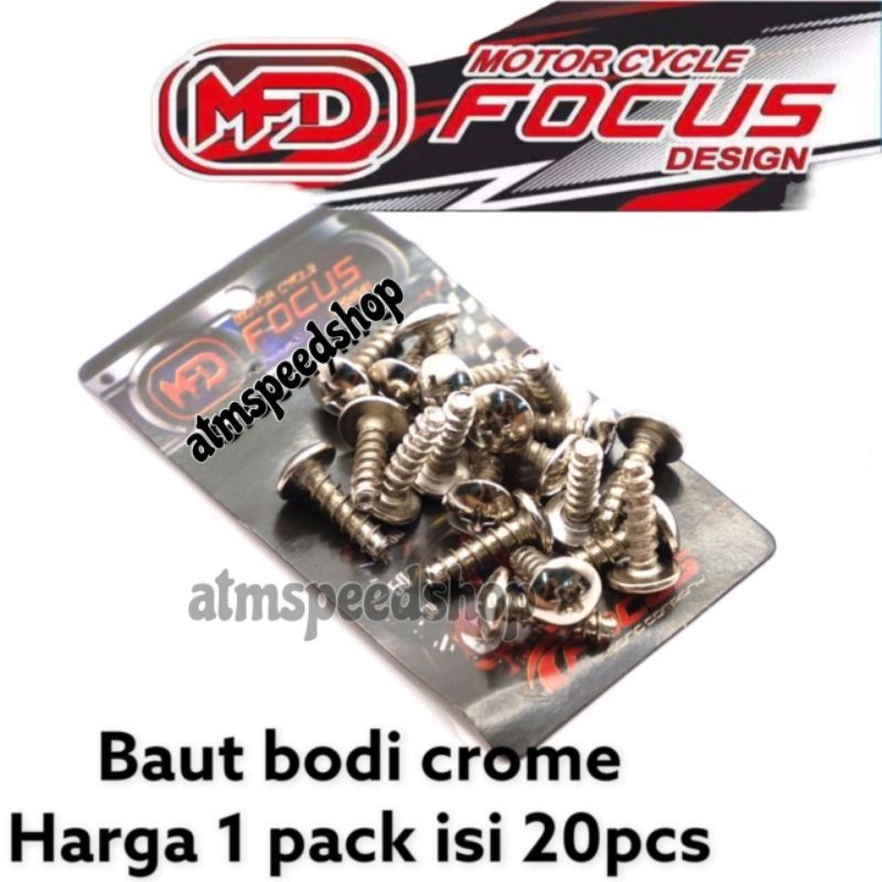 Jual Baut Probolt Body Crome Isi Biji Harga Pack Shopee Indonesia