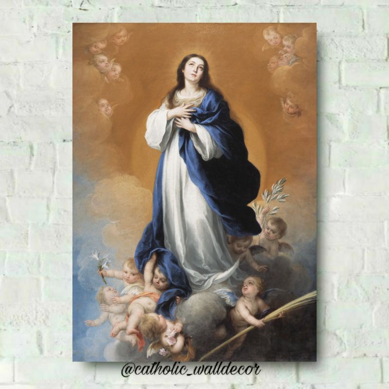 Jual Hiasan dinding Katolik walldecor gambar Bunda Maria poster rohani ...