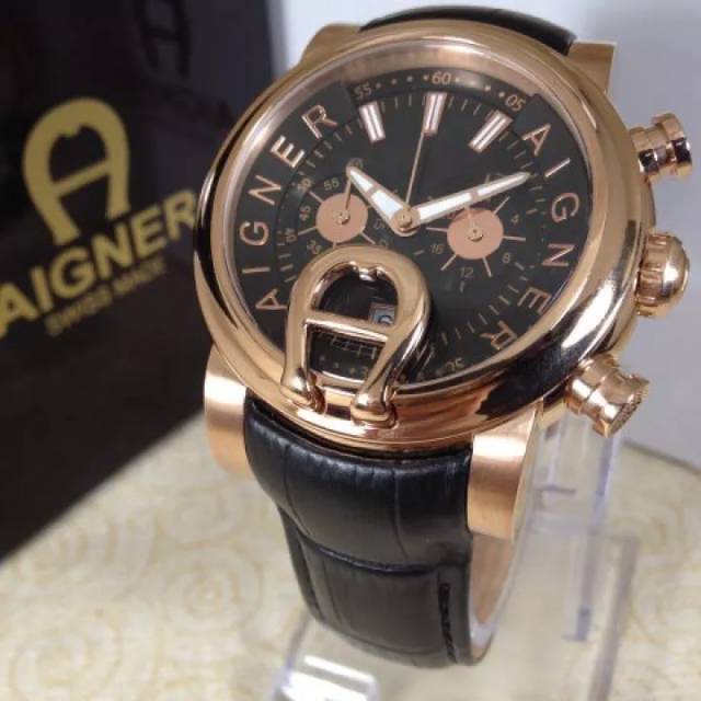 Jual Jam Tangan Pria Aigner Bari Super Garden AAA Tali Kulit Warna