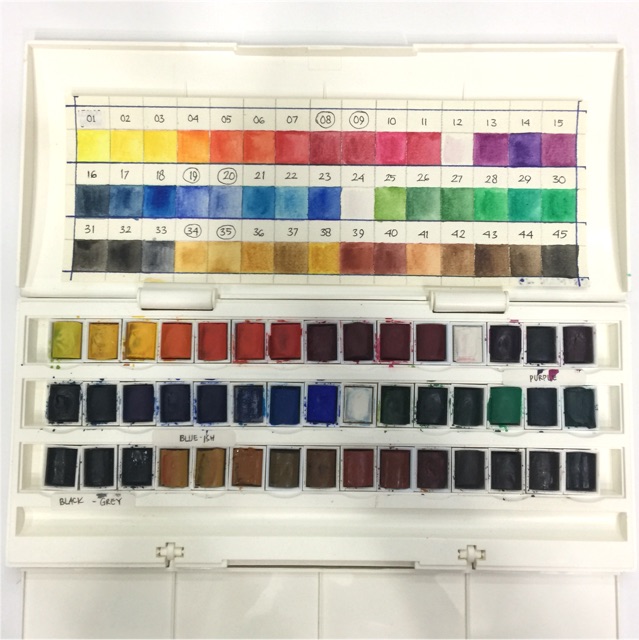 Winsor & Newton : Cotman : Watercolor Studio Set : 45 Half Pans