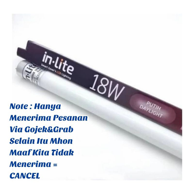 Jual INLITE - LAMPU LED T8 SET KAP+LAMPU [PILIH VARIAN] INT8G008 18WATT ...