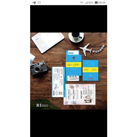 Jual Undangan Unik Java Card Model Buku + Tiket (Biru) | Shopee Indonesia