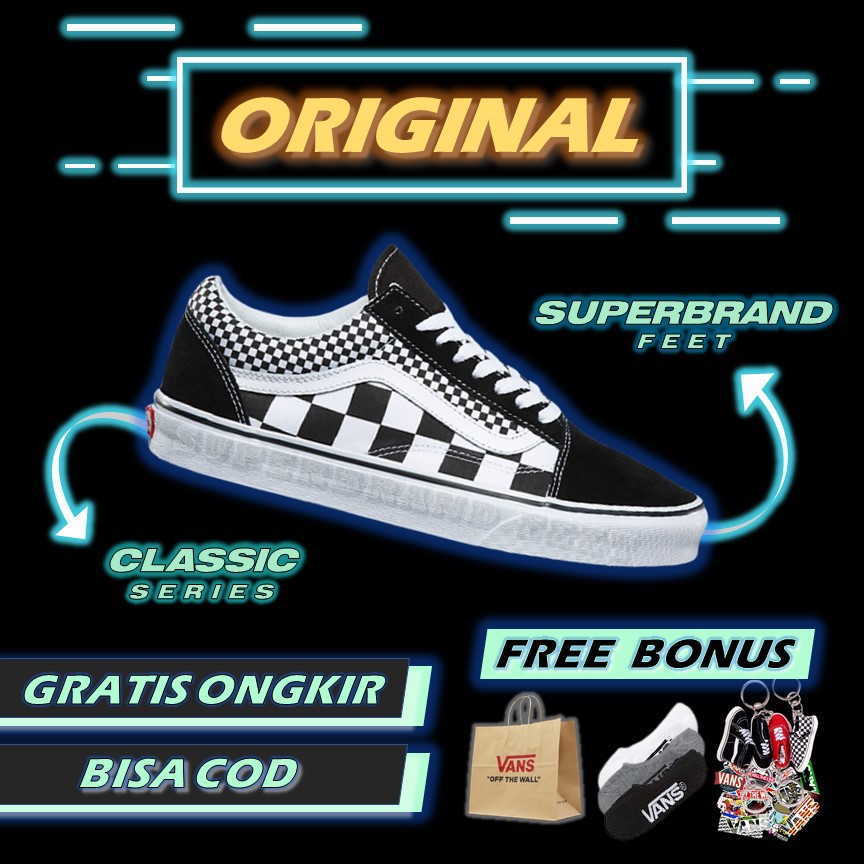 Jual vans old 2025 skool checkerboard original