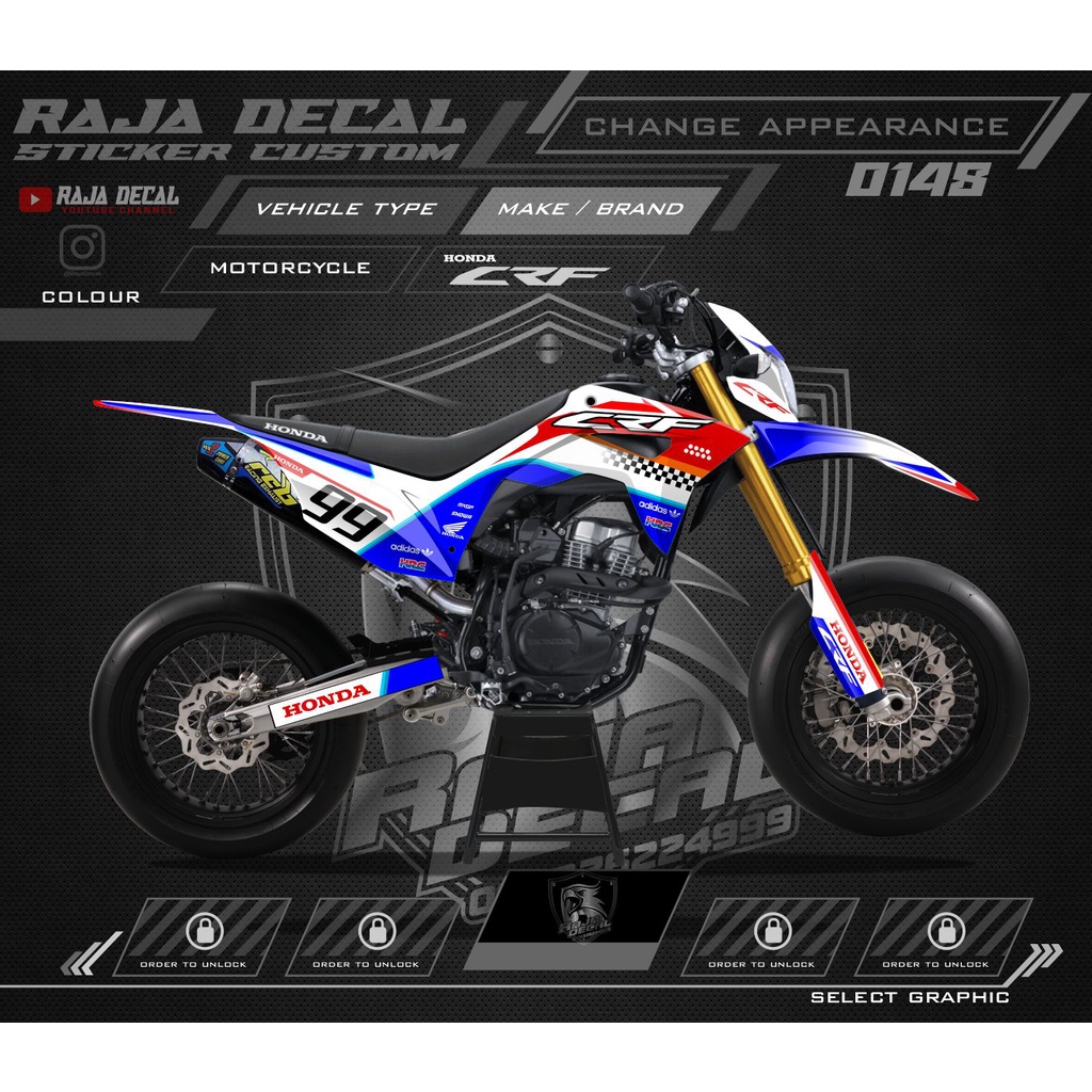 Jual Decal Sticker CRF 150L Full Body Stiker Dekal CRF Motif Simple ...