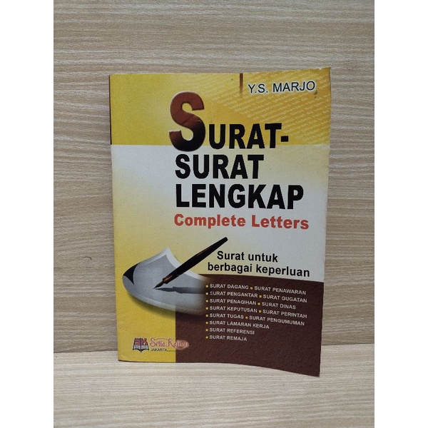 Jual Buku Surat-surat Lengkap Complete Letters By YS.Marjo | Shopee ...