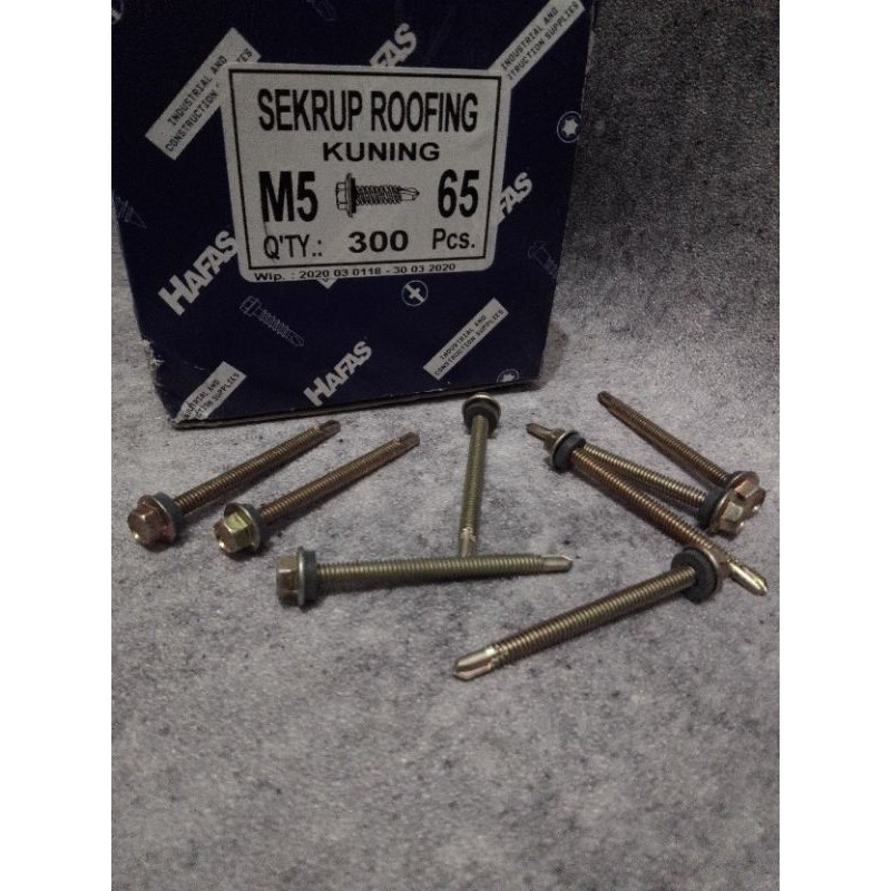Jual Baut Ruping Skruf roofing Baja Ringan M5 x 65 mm / Roofing Self ...