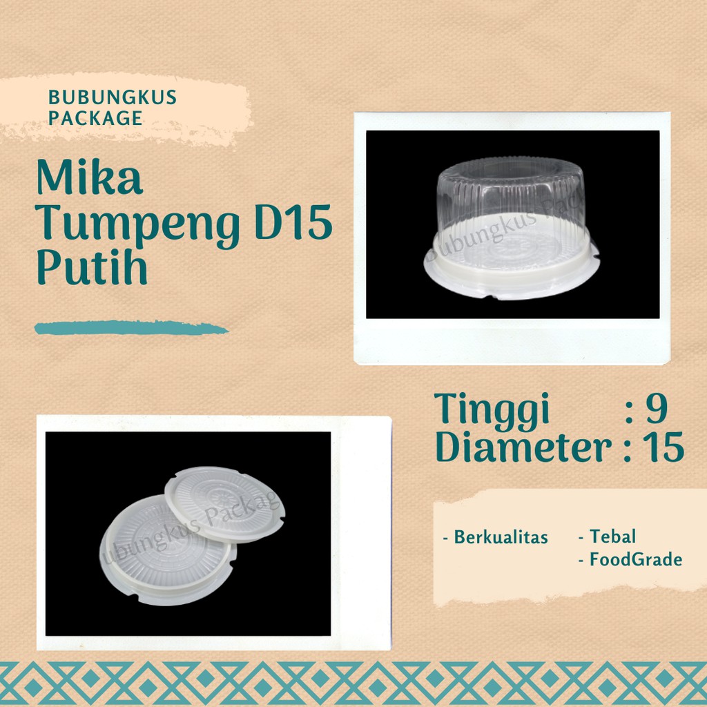 Jual Mika Tumpeng Mini D15 Warna Putih 25pcs Mika Tumpeng Wadah