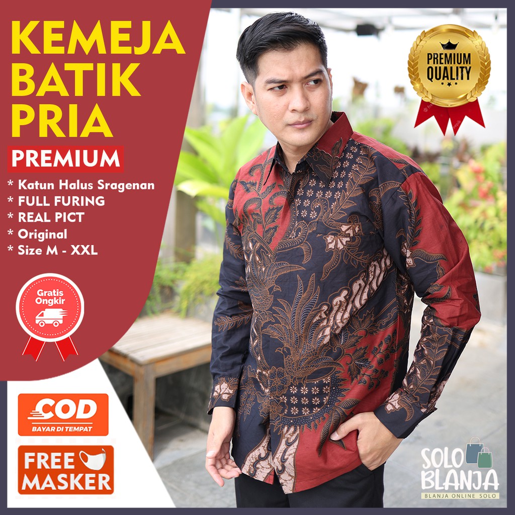 Jual BAJU BATIK PRIA LENGAN PANJANG BATIK PREMIUM BATIK PRIA LAPIS ...