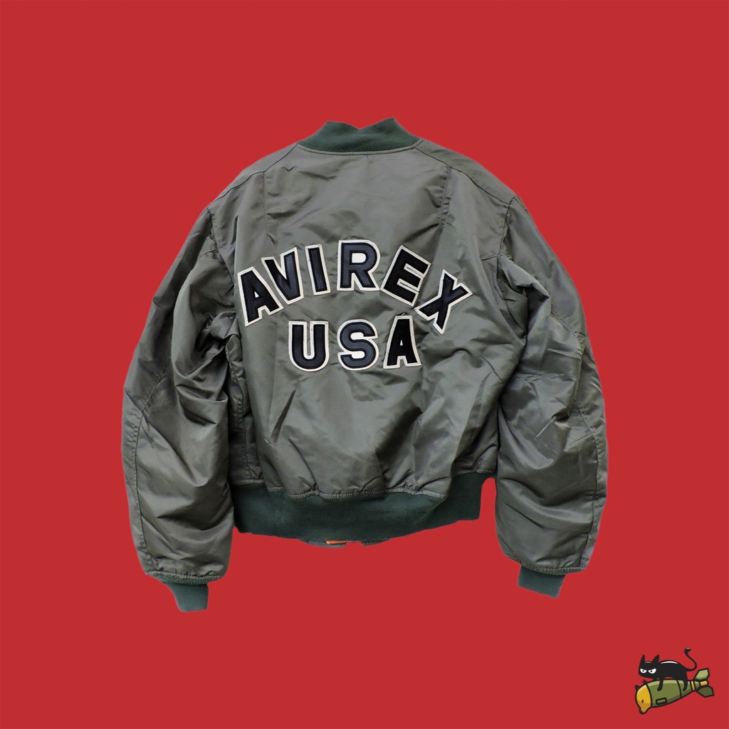 Jual Avirex Big Script MA 1 Flight Bomber Jacket Sage Green Shopee Indonesia