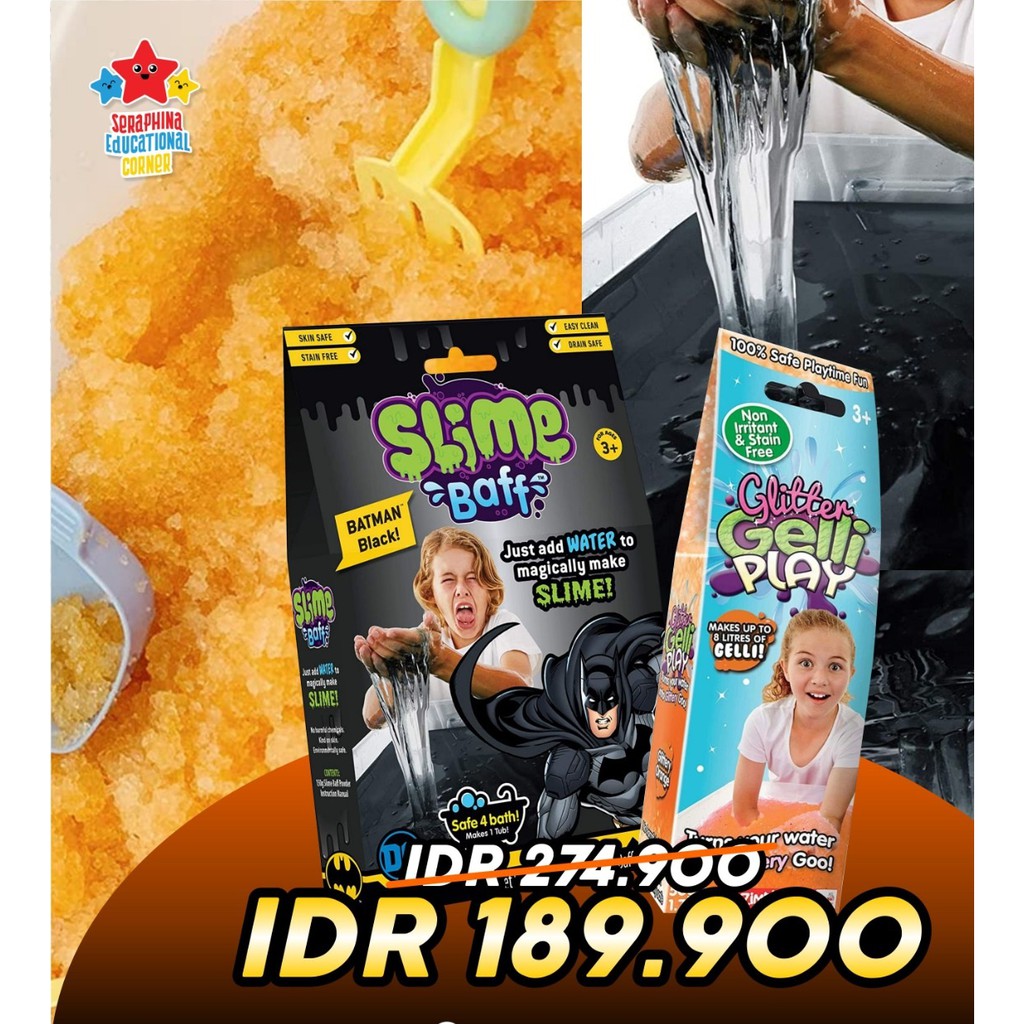 Jual Promo Seraphina Bundling Slime Baff Batman & Glitter Gelli Play ...