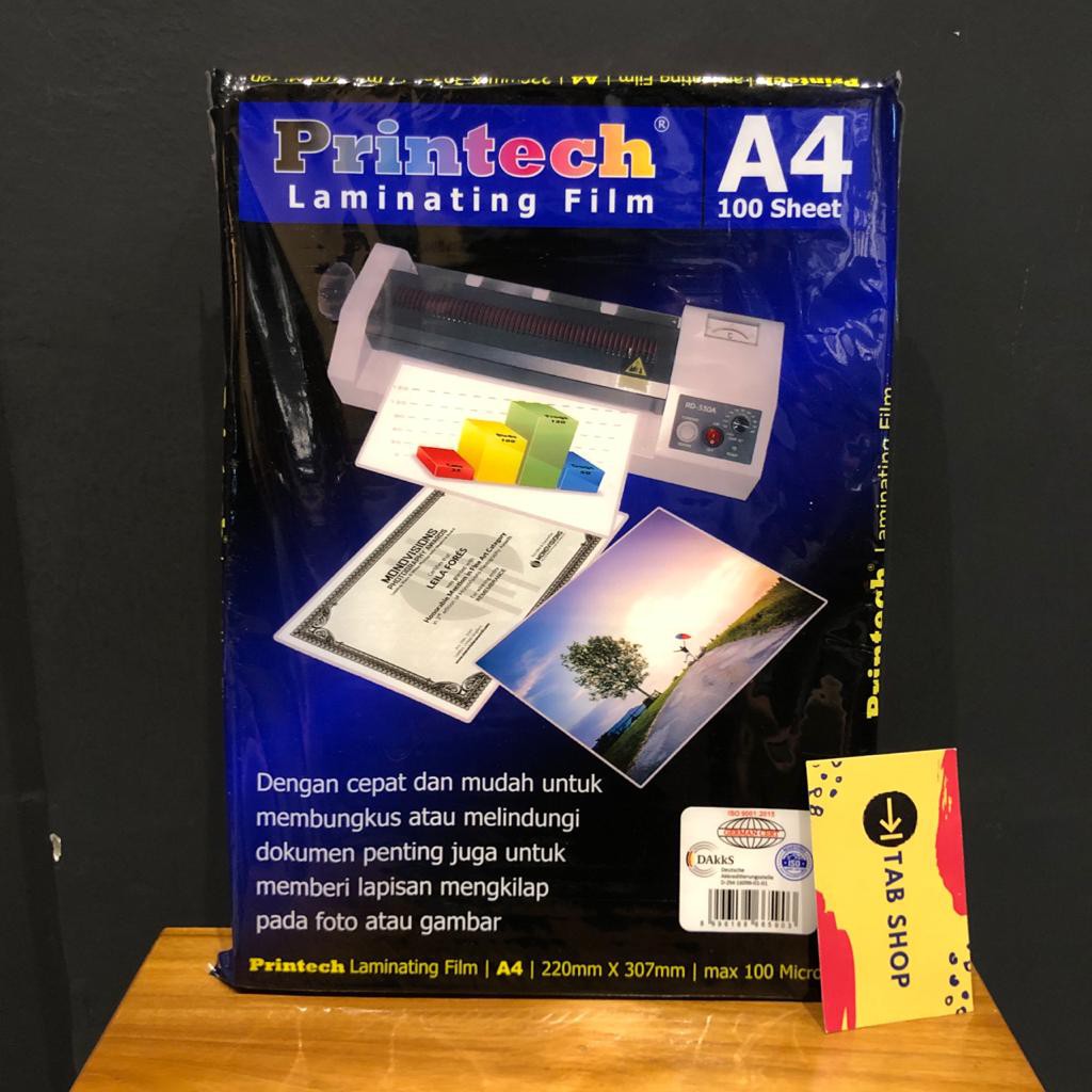 Jual TAB SHOP - PRINTECH LAMINATING FILM A4 100 MICRON 100 SHEETS ...