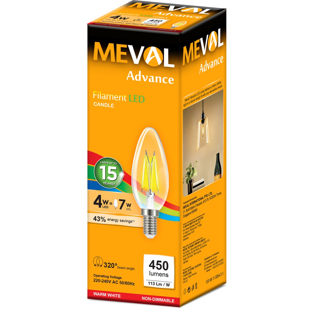 Jual MEVAL Lampu Hias Filament E14 LED Light 4W | Shopee Indonesia