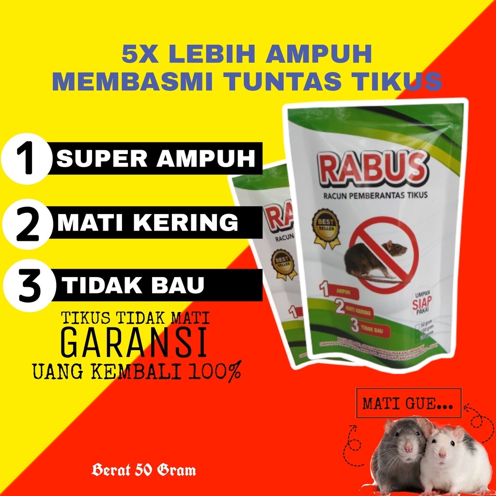 Jual Racun Tikus Ampuh Mati Kering Tidak Bau Rabus Gram Obat Pembasmi Pembunuh Bukan Lem Alat